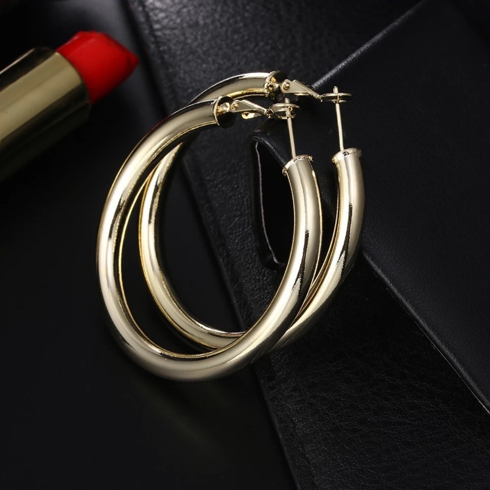 🌟NEW🌟 Thick 14k Gold Hoop Earrings Statement